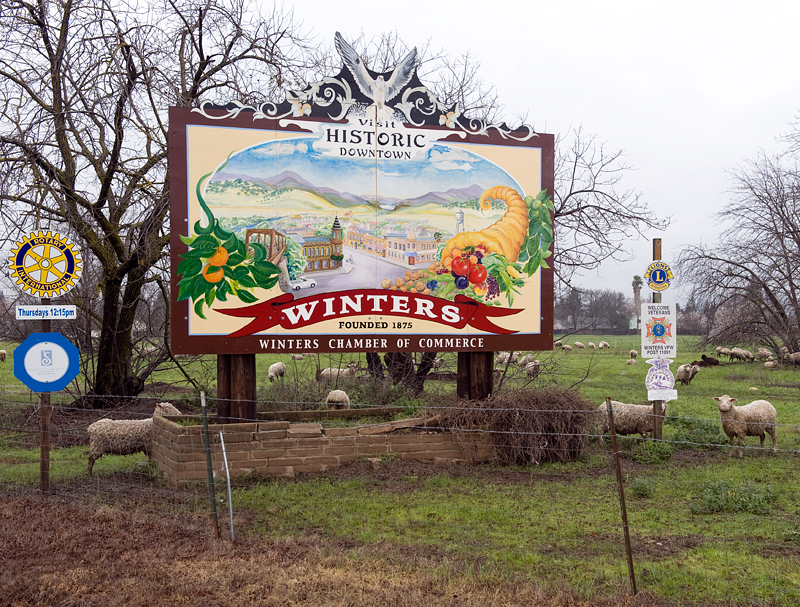 Photo of “Welcome Mural” for the town of Winters, CA