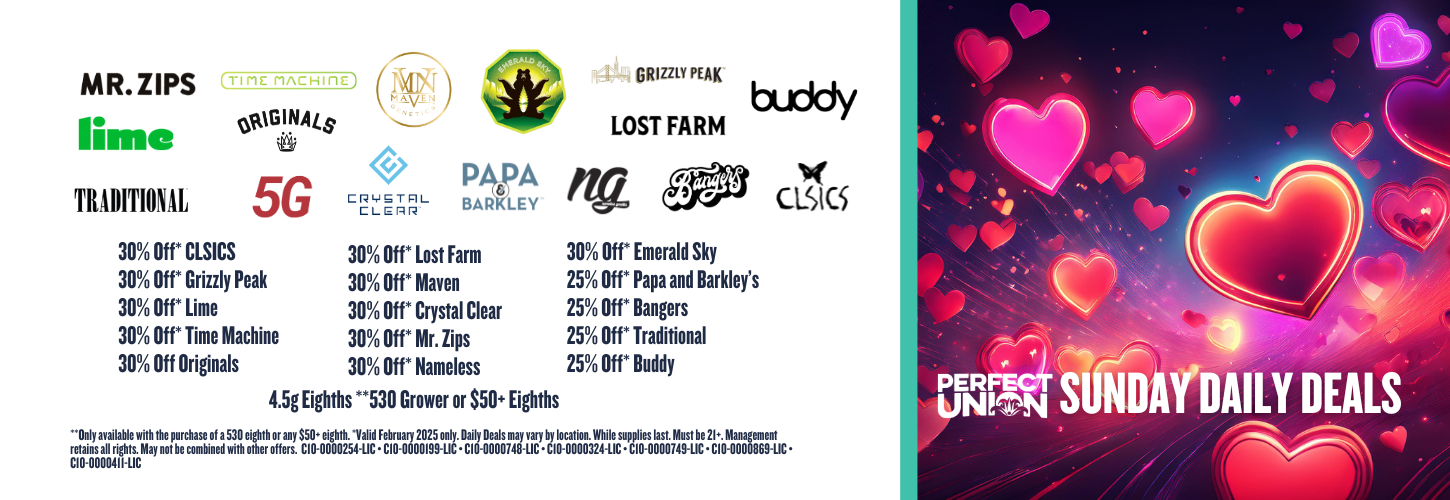 Sunday February 2025 Daily Deals at Perfect Union