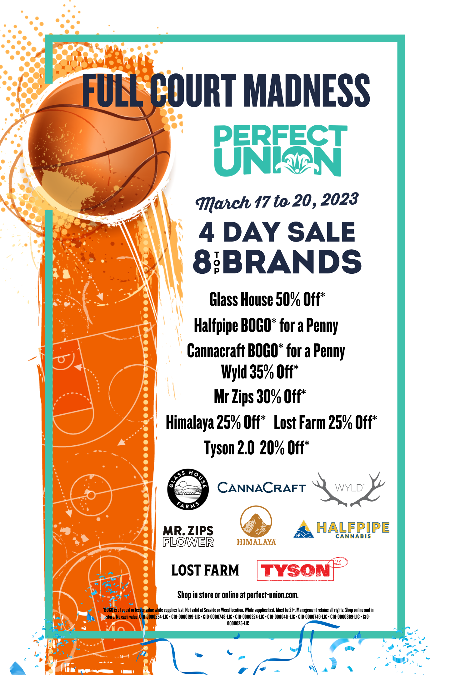 Perfect Union March Full Court Madness sale march 17 to march 20 2023