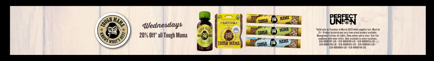 Tough Mama 20 percent off Wednesdays March 2023 Perfect Union