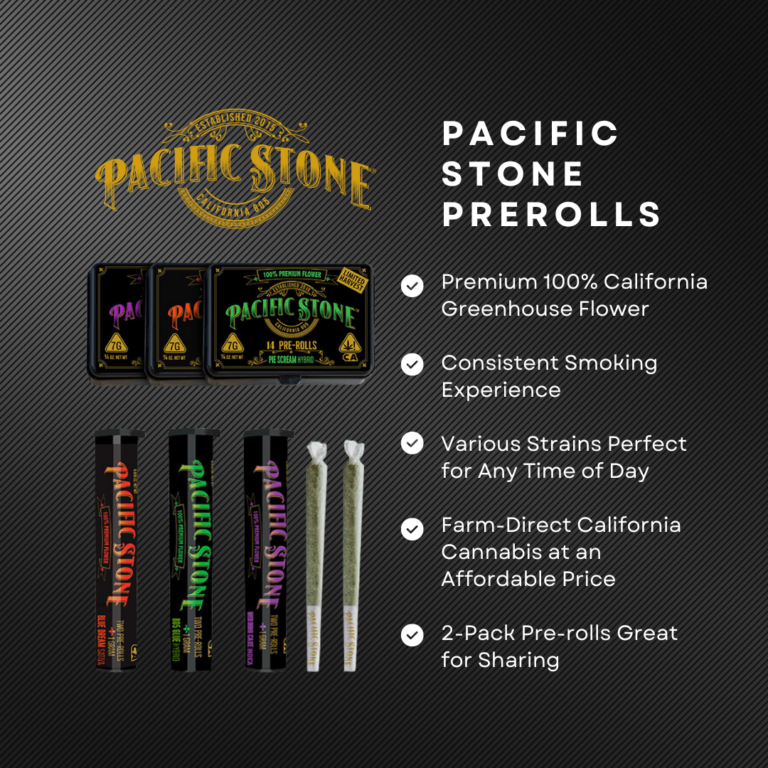 Pacific Stone Prerolls 100% Greenhouse Flower Premium Smoking Experience