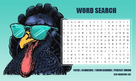 Perfect Union Cannabis Dispensary Turkey Word Search